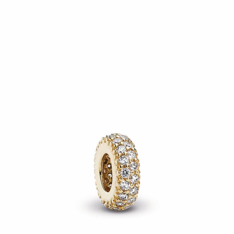 Pandora Inspiration Within Spacer Charm Ireland - Yellow Gold 14 K/Cubic Zirconia - 426095FWU